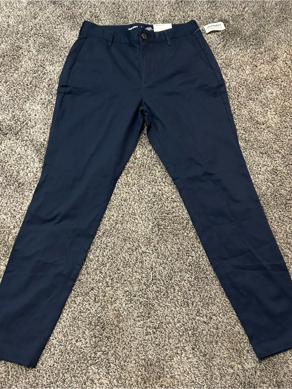 BNWT Old Navy Womens High-Rise Skinny Adjustable Waist Chino Pants Navy Blue- 4